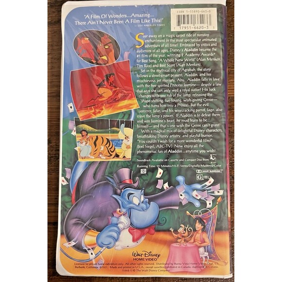 Aladdin (VHS, 1993) - Picture 4 of 8